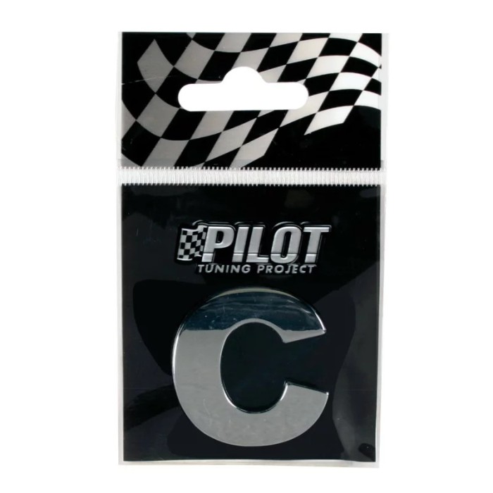 Autocolant 3D crom Type-3 (28mm) litera - C Garage AutoRide
