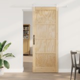 Ușă Glisantă vidaXL cu Set de Accesorii 83x211 cm Lemn de Pin Masiv