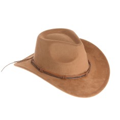 Palarie cowboy maro deschis cu design simplu