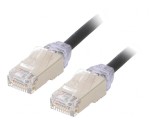 Patch cord F/UTP Cat6a negru 1m LSZH 28AWG
