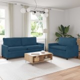 vidaXL Set de canapea 2 pcs albastru Catifea 3417135