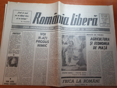 ziarul romania libera 28 august 1990-art. cimitirul straulesti 2 - o enigma foto