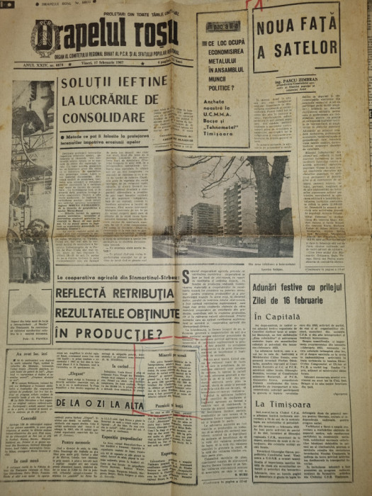 drapelul rosu 17 februarie 1967-raionul arad,timisoara