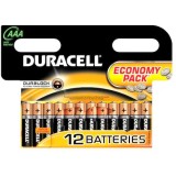 Baterii alcaline AAA, R3, 12 buc, Duracell