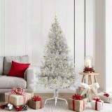 VidaXL Pom de Crăciun artificial pre-iluminat Argintiu 180 cm PET 3397210