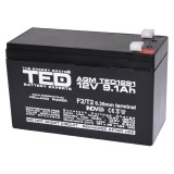 Acumulator Plumb Acid 12V 9.1Ah TED, Baterie Stationara UPS, Siguranta, Jucarii, Sisteme Alarma, Iluminat, Medical, Cantare