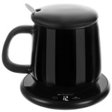 Cană Electrică cu &Icirc;ncălzitor, Ceramică, Programe de &Icirc;ncălzire 40&deg;C/60&deg;C, 400 ml, Negru