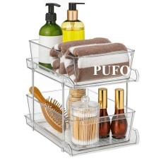 Organizator Multifunctional cu 2 Nivele, 32 x 18.5 x 23 cm, 9L &ndash; Cutie de Depozitare cu Acces Rapid pentru Casa si Birou