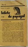 Bilete de papagal Anul I, Nr 13 / Arghezi /pamflet Iorga / Israel, iudaica D1