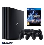 Consola Sony Playstation 4 Pro Ps4 1tb + Doua Controllere + Star Wars Battlefront Ii PlayStation 4, Second-Hand
