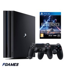 Consola Sony Playstation 4 Pro Ps4 1tb + Doua Controllere + Star Wars Battlefront Ii PlayStation 4, Second-Hand