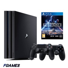 Consola Sony Playstation 4 Pro Ps4 1tb + Doua Controllere + Star Wars Battlefront Ii PlayStation 4, Second-Hand