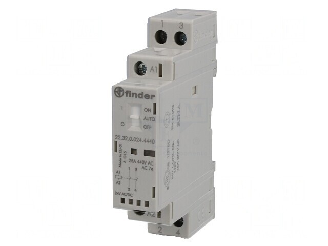 Contactor 2-poli 25A 24V NC IP20