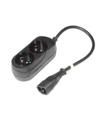 Cablu alimentare adaptor de la UPS IEC C14 la 2x cupla schuko 0.3m foto