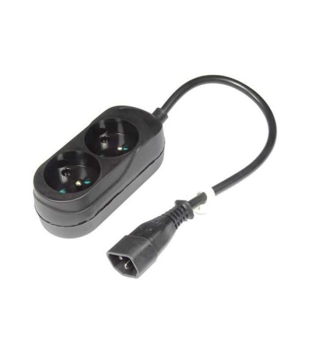 Cablu alimentare adaptor de la UPS IEC C14 la 2x cupla schuko 0.3m