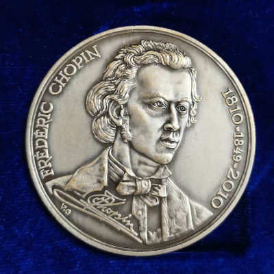 Raritate Medalie Frederic Chopin Monetaria Statului Triaj mic 150 ex foto