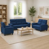 Cumpara ieftin Set de canapea 3 pcs albastru Tesatura