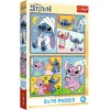 Puzzle pentru copii Lilo & Stitch, Nu exista plictiseala cu Stitch, 2 x 70 piese, Lean 26364