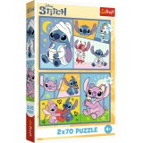 Puzzle pentru copii Lilo &amp; Stitch, Nu exista plictiseala cu Stitch, 2 x 70 piese, Lean 26364