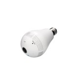 Camera supraveghere bec IP wireless full hd 360 grade Fisheye 2MP cu slot pentru sd card si audio