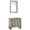 Set dulap baie 2 buc. Alb Lemn de mango solid