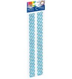 Accesorii creatie decor,2 dantele bleu,diamante autoadezive blister,30cm