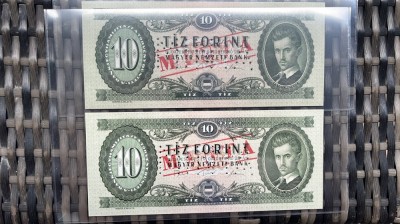 Ungaria 10 Forint 1975 Specimen 2 consecutive UNC foto