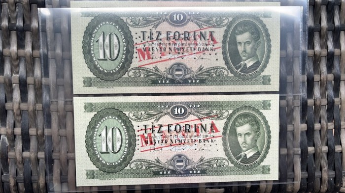 Ungaria 10 Forint 1975 Specimen 2 consecutive UNC