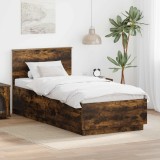 Cumpara ieftin Cadru de pat Stejar fumuriu 90 x 190 cm Lemn prelucrat