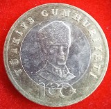 (M1467) MONEDA TURCIA - 4 LIRE 2023, CENTENARUL REPUBLICII TURCIA