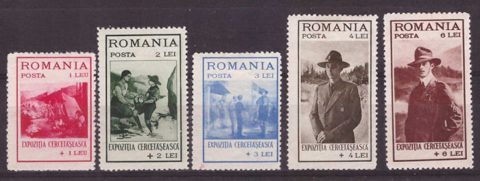 1931 - Expozitia Cercetaseasca, serie nestampilata cu sarniere