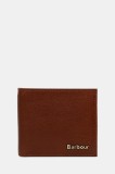 Barbour portofel de piele Lunan Leather Billfold Wallet culoarea maro, MLG0070