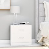VidaXL Noptiere, 2 buc., alb, 40x30x40 cm, lemn prelucrat