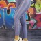 G799-10 Colanti sport/casual cu talie inalta din material elastic lucios