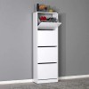 Pantofar Adore Tall, 4 Compartimente, 16 Perechi, 51x157x26 cm, Alb/Lemn/Rosu/Galben/Mov