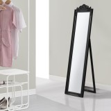 Oglinda de podea Arezzo S negru mat inclinabila cu suport [en.casa] HausGarden Leisure