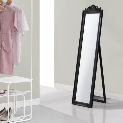 Oglinda de podea Arezzo S negru mat inclinabila cu suport [en.casa] HausGarden Leisure foto