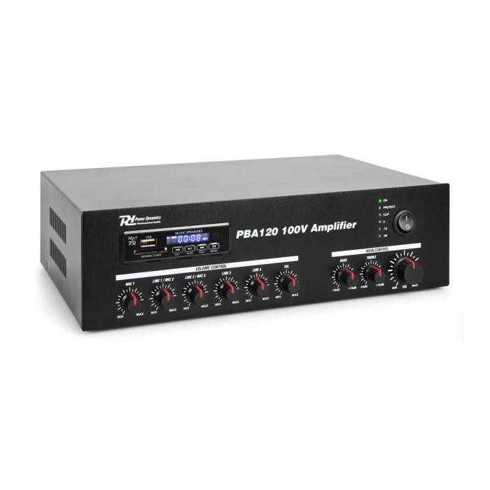 Power Dynamics Power dynamics pba120, amplificator, 100V, 120W, usb / sd, MP3, bluetooth Power Dynamics Power dynamics pba120, amplificator, 100V, 120W, usb / sd, MP3, bluetooth