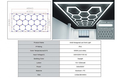 Sistem de Iluminare Plafon Hexagon / HoneyComb 4.33 x 2.28 m Performance AutoTuning foto