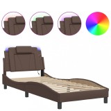Cumpara ieftin Cadru de pat, Viana, cu LED fara saltea, maro, 80x200 cm