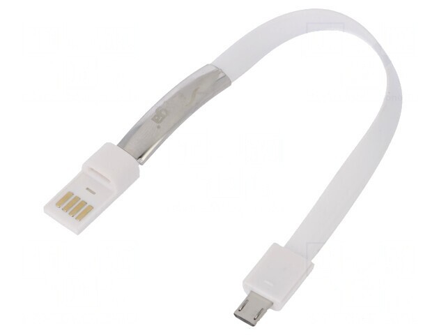 Cablu USB 2.0 A la Micro B 0.23m Alb