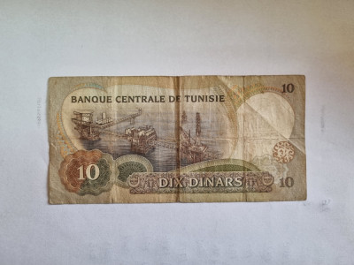 bancnota tunisia 10 d 1986 foto