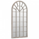 Cumpara ieftin Oglinda de gradina, nisipiu, 90x45 cm, fier, pentru uz exterior