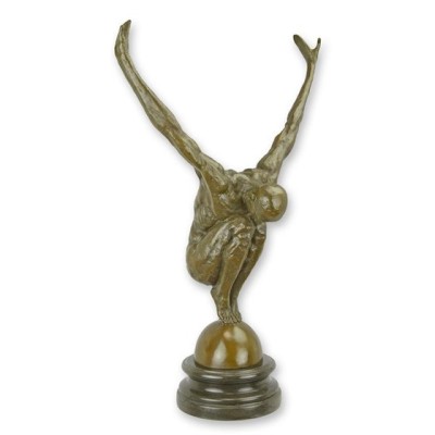 Inotator - statueta mare din bronz pe soclu din marmura BX-43 foto