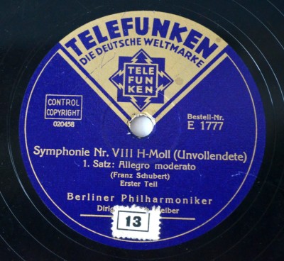 Disc ebonita patefon - gramofon Telefunken -Symphonie nr. VIII H - Moll foto