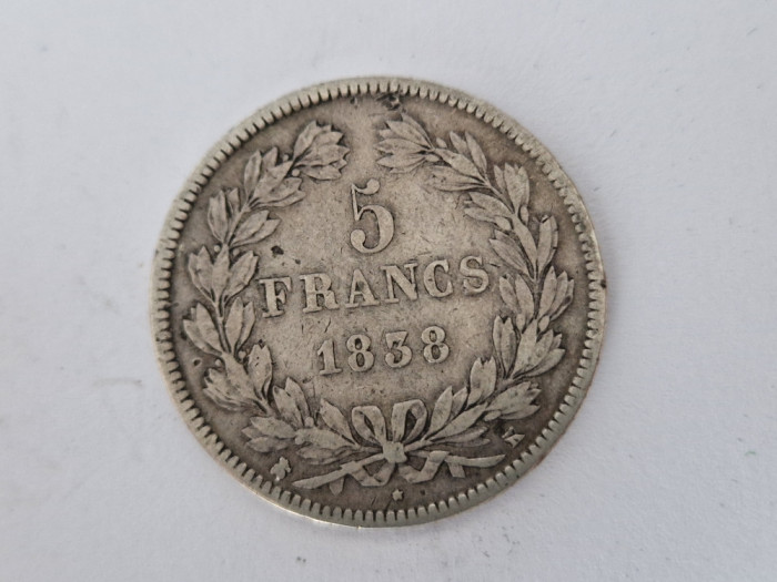Franta 5 Francs-1838-Argint-Louis Philippei