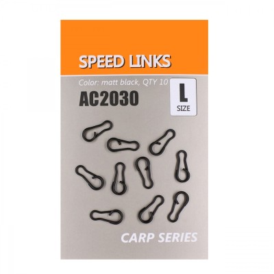Agrafa Rapida Orange Speed Links L Negru Mat 10buc/plic foto