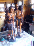 Lot 2 Statui confectionate din lemn Arta Africana