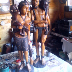 Lot 2 Statui confectionate din lemn Arta Africana