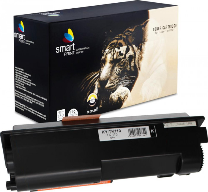 Toner de imprimanta pentru Kyocera , TK 110 , Negru , 7200 pagini , Smart Print